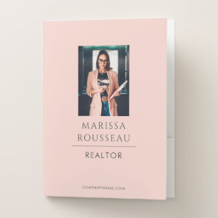 Modern Photo Realtor Blush Pocket Folder