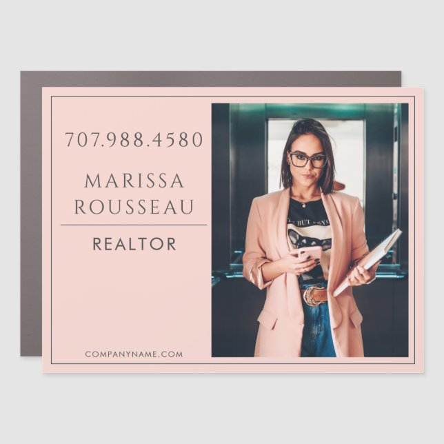 Modern Photo Realtor Car Magnet (Front)