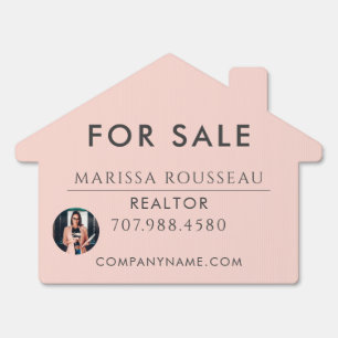 Modern Photo Realtor Photo Blush Sign