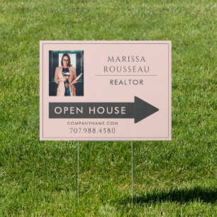 Modern Photo Realtor Photo Blush Sign