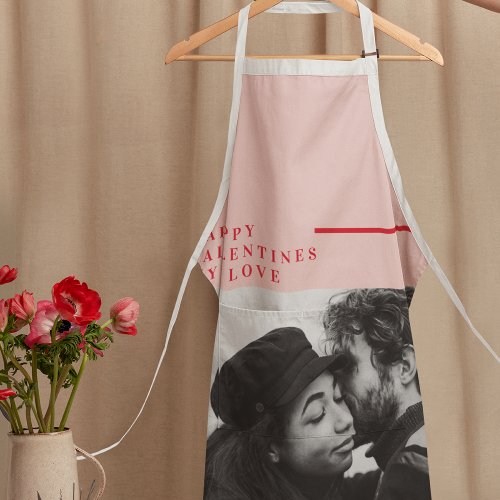 Modern Photo  Red  Pink Happy Valentines Gift Apron
