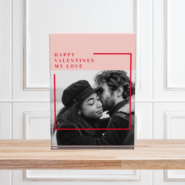 Modern Photo | Red & Pink Happy Valentines Gift Block (Creator Uploaded)