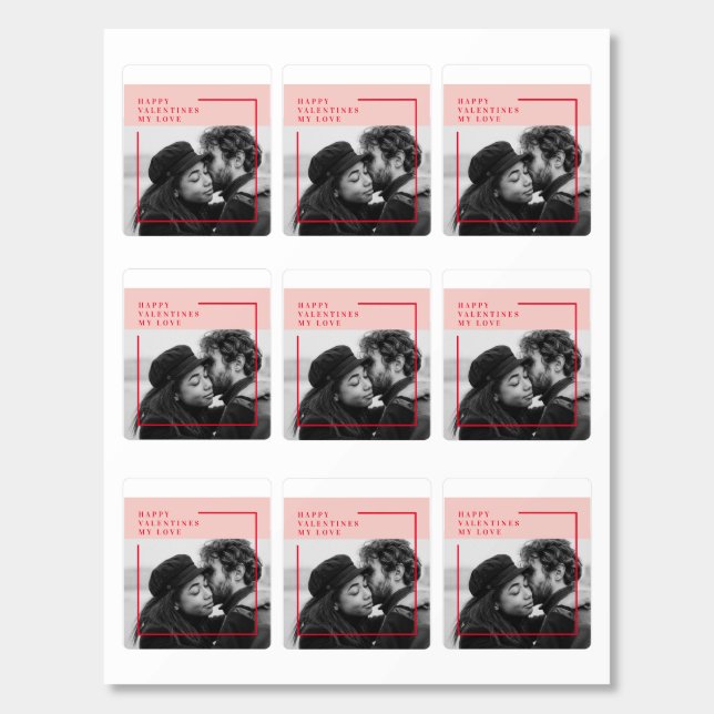 Modern Photo | Red & Pink Happy Valentines Gift Breath Savers® Mints (Sticker Sheet)
