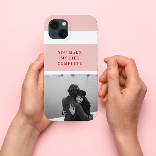 Modern Photo  Red  Pink Happy Valentines Gift iPhone 13 Case