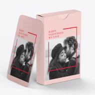 Modern Photo   Red & Pink Happy Valentines Gift Poker Cards