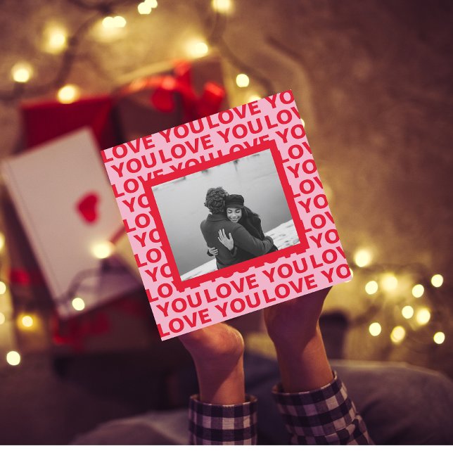 Modern Photo | Red & Pink Love You Valentines Gift (Creator Uploaded)