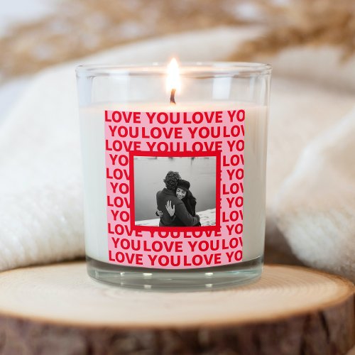 Modern Photo  Red  Pink Love You Valentines Gift Square Sticker