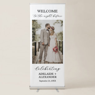 Modern Photo Rehearsal Dinner Wedding Vertical  Retractable Banner