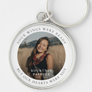 Modern Photo Remembrance Memorial Keychain