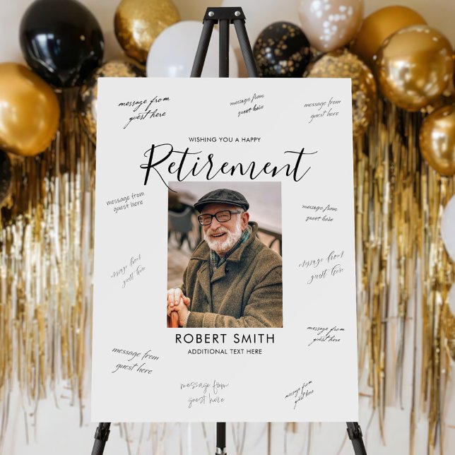 Modern Photo Retirement Guest Signature Foam Board (Creator Uploaded)