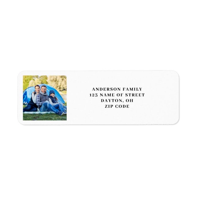Modern Photo Return Address  Label (Front)