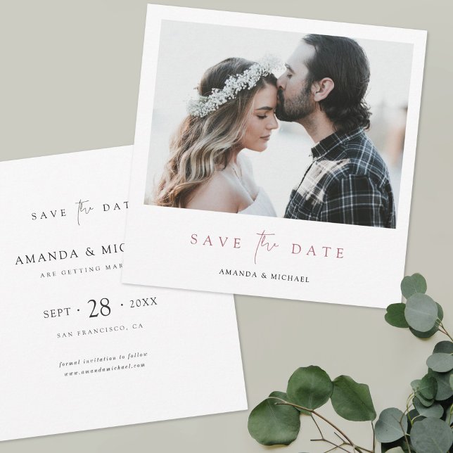 Modern Photo Rose Gold Save the Date Invite (Creator Uploaded)
