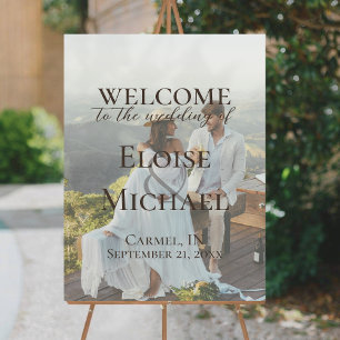 Modern Photo Rustic Brown Wedding Welcome Foam Board