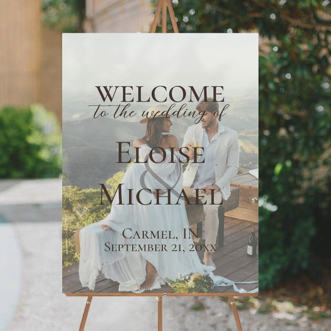 Modern Photo Rustic Brown Wedding Welcome Foam Board (Modern Photo Rustic Brown Wedding Welcome Foam Board)