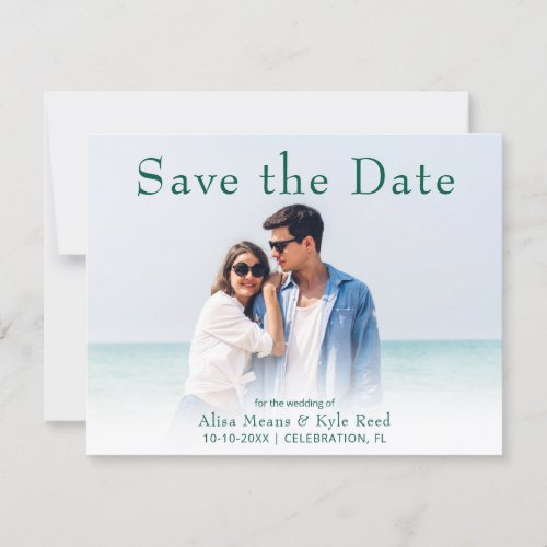 Modern Photo Save the Date Announcement Flat Card