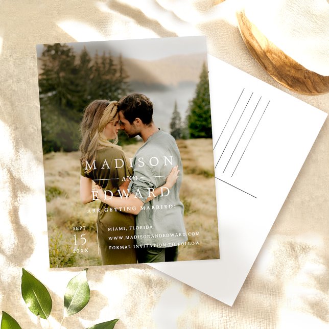 Modern Photo Save the Date Announcement  Postcard (Creator Uploaded)