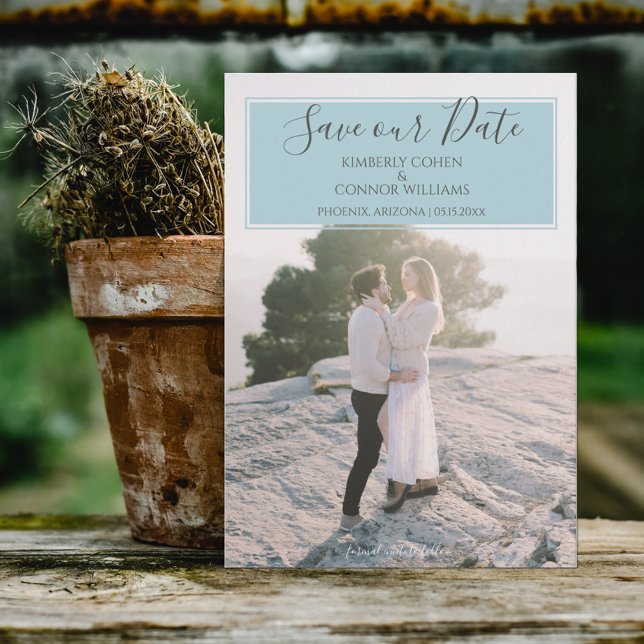 Modern Photo Save the Date | Aqua (Creator Uploaded)