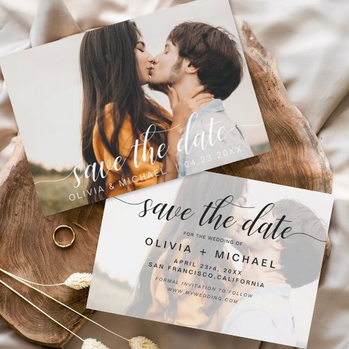 Modern Photo Save the Date Handwritten