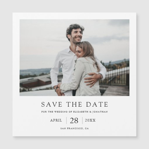 Modern Photo Save the Date Magnets | Zazzle