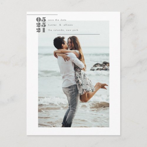 Modern Photo Save the Date Post Card