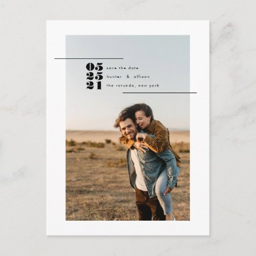 Modern Photo Save the Date Post Card