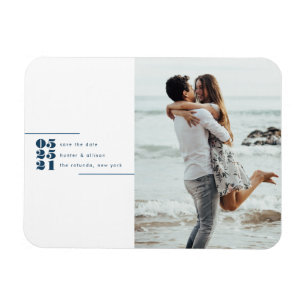 Modern Photo Save the Date Post Card Magnet