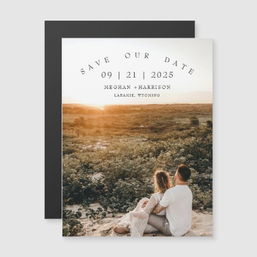 Modern Photo Save The Date Thin Magnetic Card