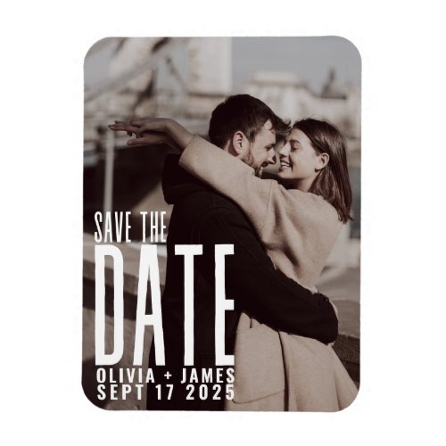 Modern Photo Save the Date Wedding Announcement Ma Magnet