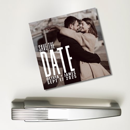 Modern Photo Save the Date Wedding Announcement Magnet