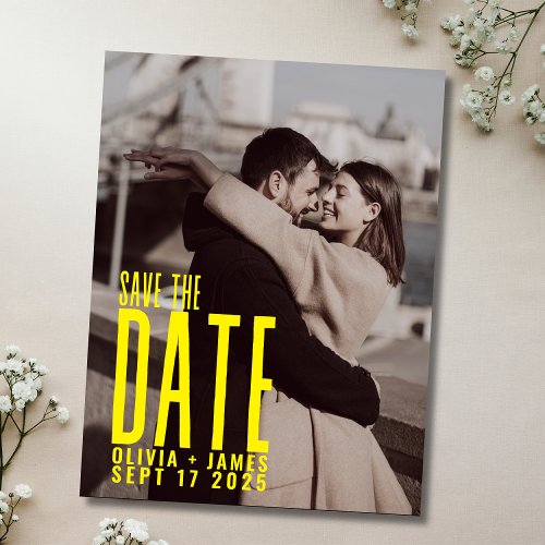 Modern Photo Save the Date Wedding Announcement Postcard