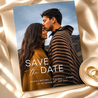 Modern Photo Save the Date Wedding Invitation