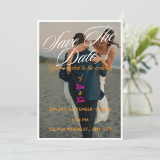 Modern Photo Save the Date Wedding Invitation