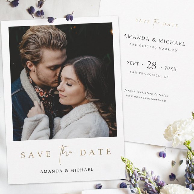 Modern Photo Save the Date Wedding Invite Template (Creator Uploaded)