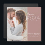 Modern Photo Save The Date Wedding Magnetic Card<br><div class="desc">Elegant and modern design features a typography script Save The Date and your favorite photo against a blush background. Ideal to announce your upcoming wedding in a fashionable,  minimalist way. Easily customize important details and your best photo of choice.</div>