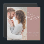 Modern Photo Save The Date Wedding Magnetic Card<br><div class="desc">Elegant and modern design features a typography script Save The Date and your favorite photo against a blush background. Ideal to announce your upcoming wedding in a fashionable,  minimalist way. Easily customize important details and your best photo of choice.</div>