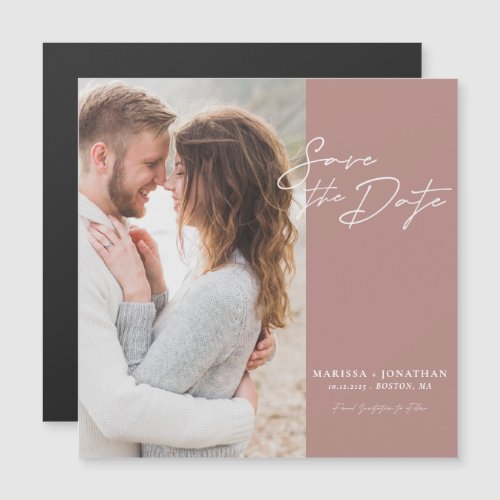 Modern Photo Save The Date Wedding Magnetic Card