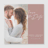 Modern Photo Save The Date Wedding Magnetic Card (Front)