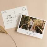 Modern Photo Save the Date Wedding Minimalist Postcard<br><div class="desc">Modern Photo Save the Date Wedding Minimalist Postcard. Easily personalize by replacing each info. Please upload horizontal/landscape photos. Make sure to check the preview before adding to cart. (Photo by Jonathan Borba from Pexels)</div>