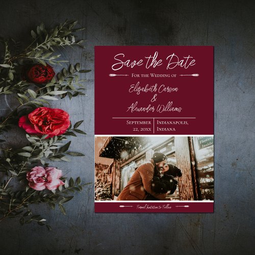 Modern Photo Save The Date  Wine