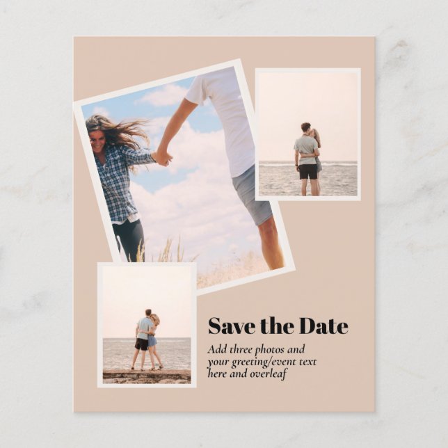 MODERN Photo Save The Dates - ADD 3 Photos Flyer (Front)