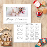 Modern Photo Script 2025 Calendar Merry Christmas Holiday Card<br><div class="desc">Modern Photo Script 2025 Calendar Merry Christmas. Simply replace the sample photo with your own and personalize with your greeting and names at the bottom. Merry Christmas is in a modern handwritten style. With a handy 2025 calendar on the back as a keepsake for your recipients for the year ahead....</div>