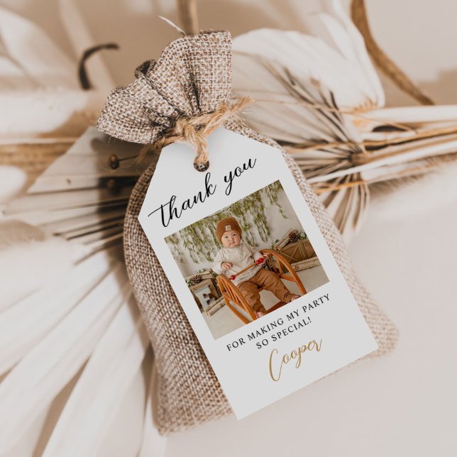 Modern Photo Script Birthday Gift Tags (Creator Uploaded)