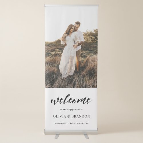 Modern Photo Script Engagement Party Welcome Sign