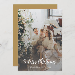 Modern Photo Script Family Christmas Card