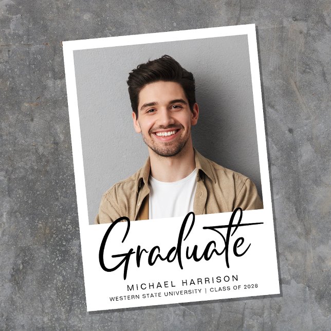 Modern Photo Script Graduation Announcement (Creator Uploaded)