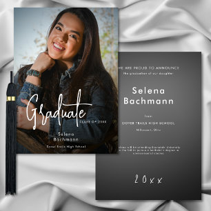 Modern Photo Script Graduation Announcement