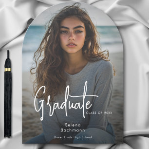 Modern Photo Script Graduation Arch Announcement