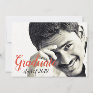 Modern Photo Script Graduation Party Invitation