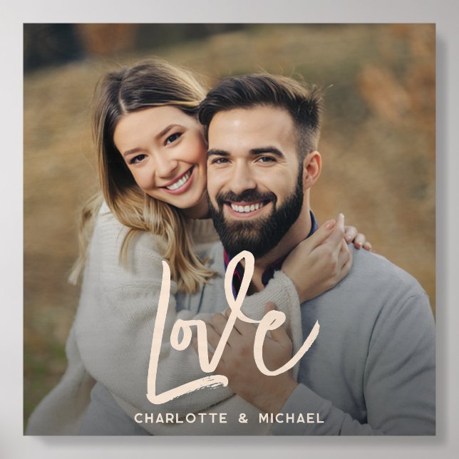 Modern Photo Script Typography Custom Wood Photo Tile (Front Set)