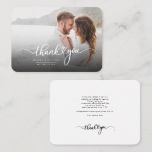 Modern Photo Script Wedding Thank You Note Card